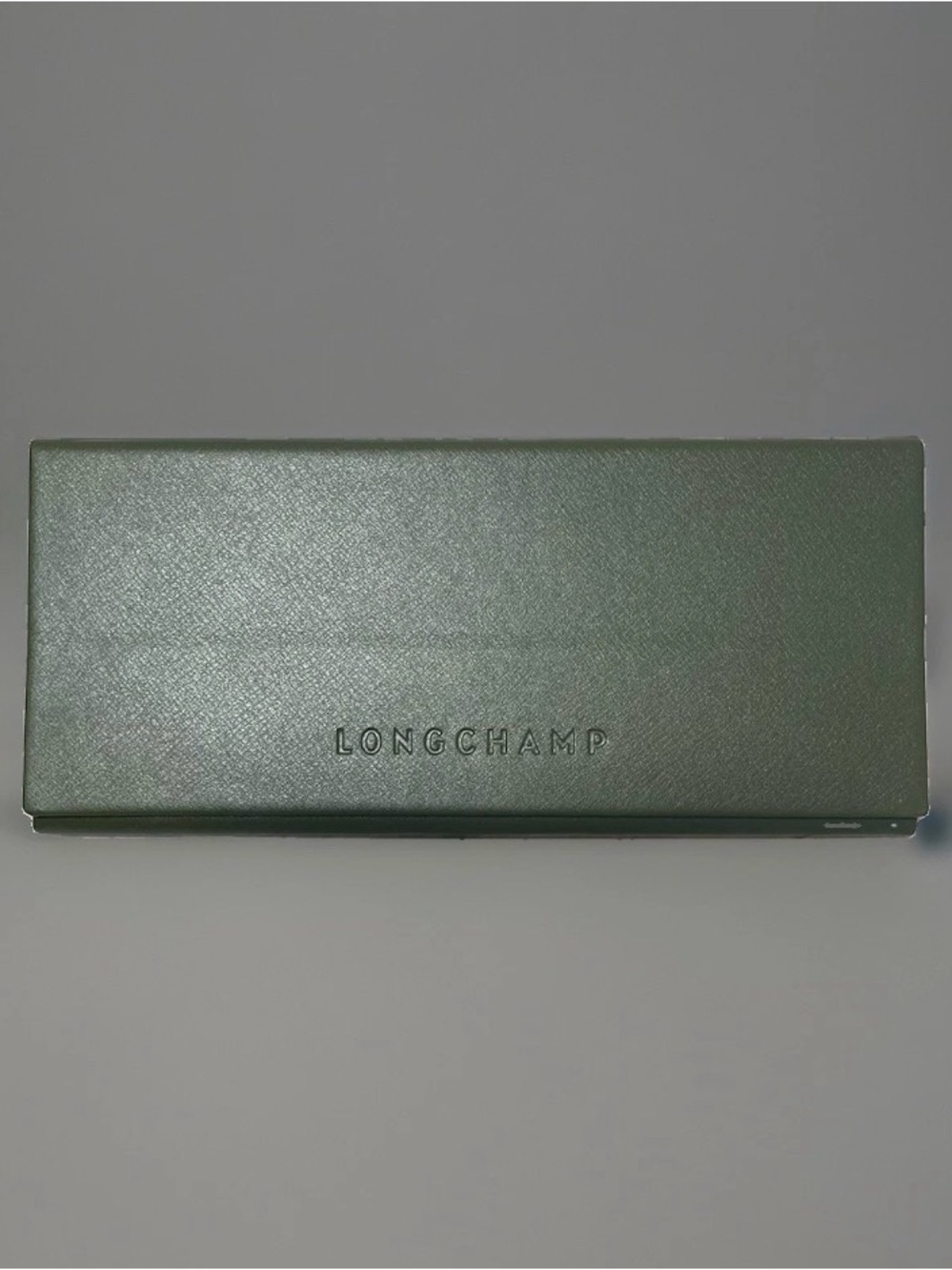 Longchamp Semi-Hard Shell Folding Collapsible Eyeglasses Case Olive Green